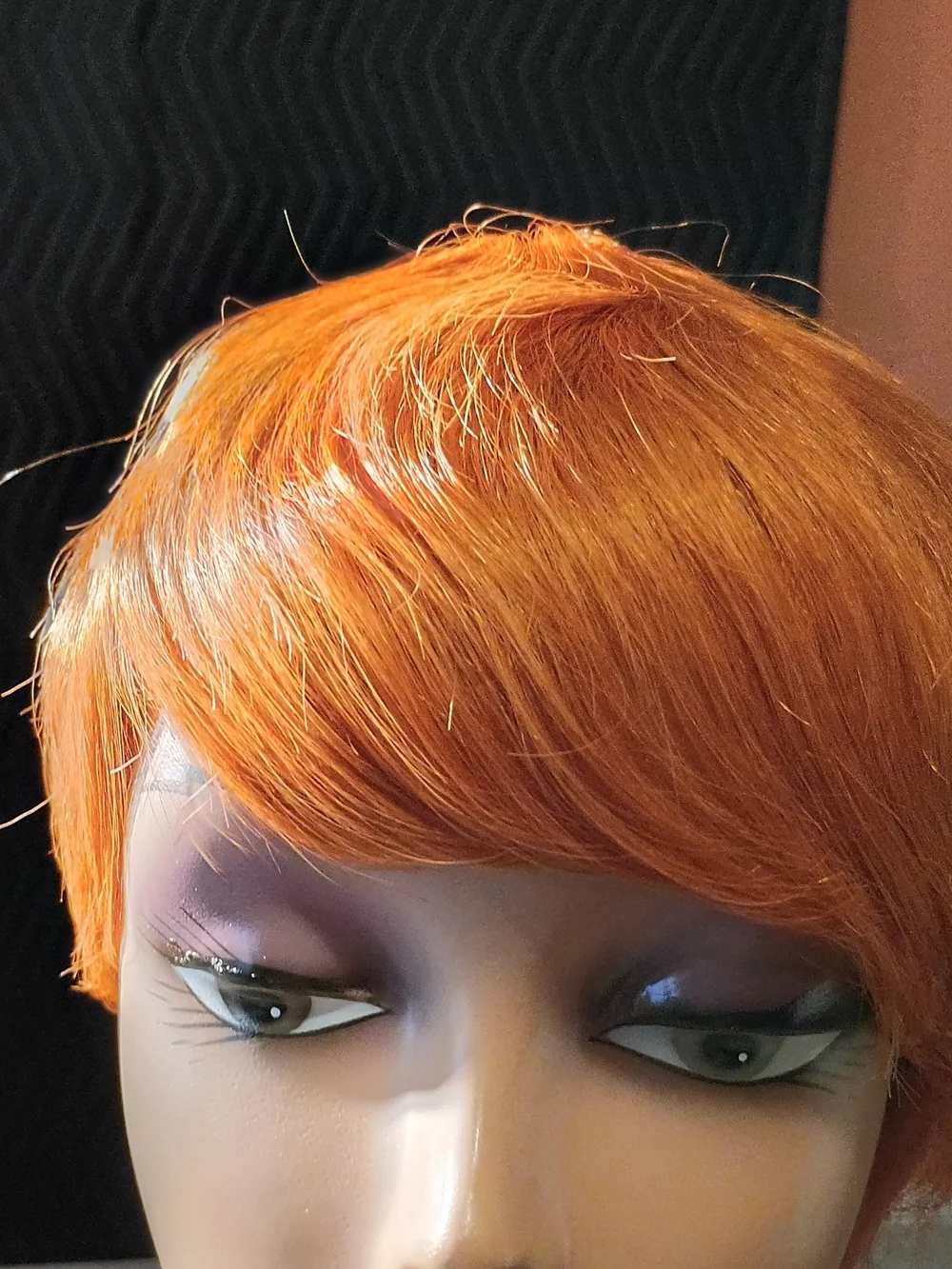 Short Layered Women's Wig in Vibrant Copper Red